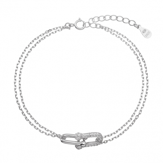 Obrázok pre Strieborný náramok s elegantným uzlom a zirkónmi 13085.1