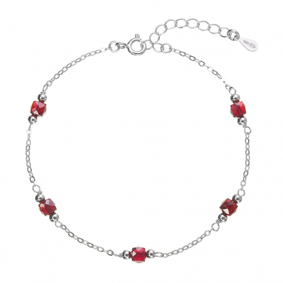 Obrázok pre Strieborný náramok s granátmi 13111.3