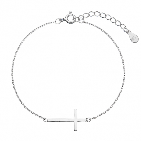 Obrázok pre Strieborný náramok s väčším krížikom 63008