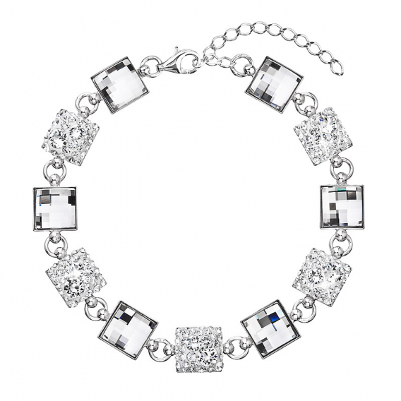 Obrázok pre Strieborný náramok so Swarovski kryštálmi biely 33047.1