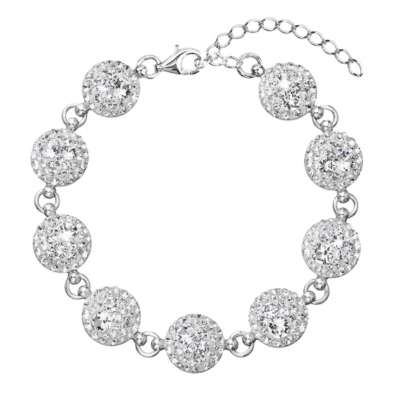 Obrázok pre Strieborný náramok so Swarovski kryštálmi biely 33048.1