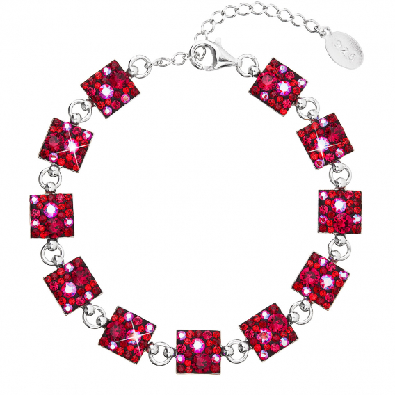 Obrázok pre Strieborný náramok so Swarovski kryštálmi červený 33047.3 cherry