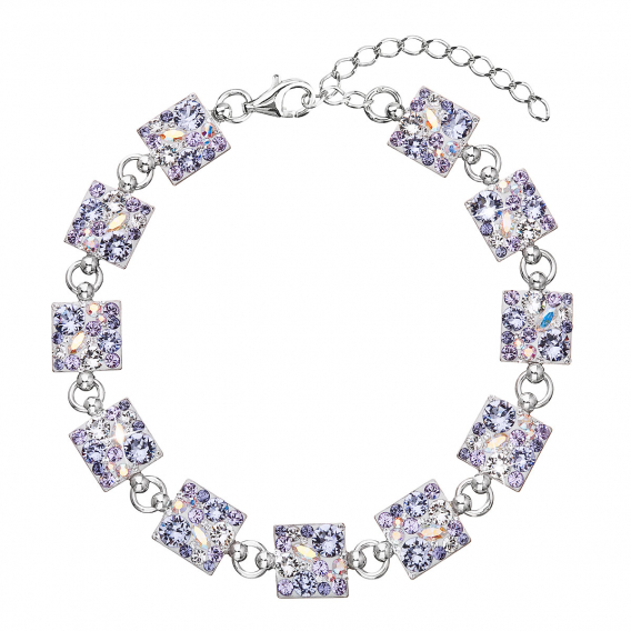 Obrázok pre Strieborný náramok so Swarovski kryštálmi fialový 33047.3 violet