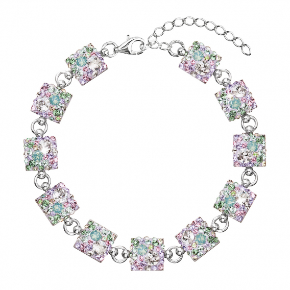 Obrázok pre Strieborný náramok so Swarovski kryštálmi mix farieb 33047.3 sakura