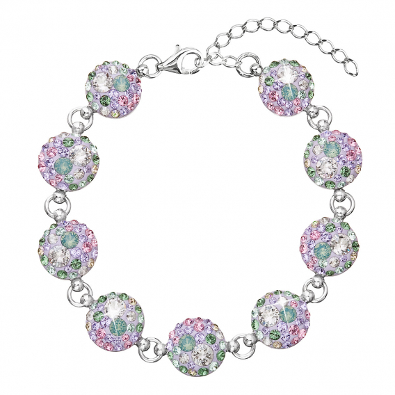 Obrázok pre Strieborný náramok so Swarovski kryštálmi mix farieb 33048.3 sakura