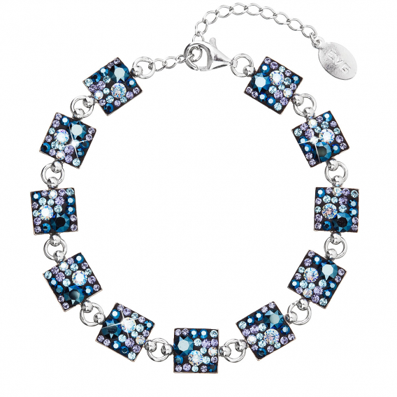 Obrázok pre Strieborný náramok so Swarovski kryštálmi modrý 33047.3 blue style