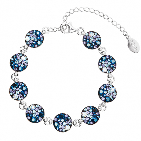 Obrázok pre Strieborný náramok so Swarovski kryštálmi modrý 33048.3 blue style