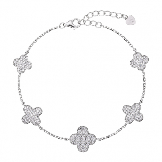 Obrázok pre Strieborný náramok so štvorlístkami 13108.1