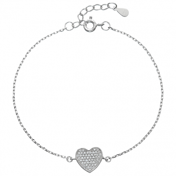 Obrázok pre Strieborný náramok so zirkónmi srdca 13007.1