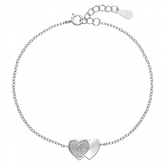 Obrázok pre Strieborný náramok so zirkónmi srdca 13010.1