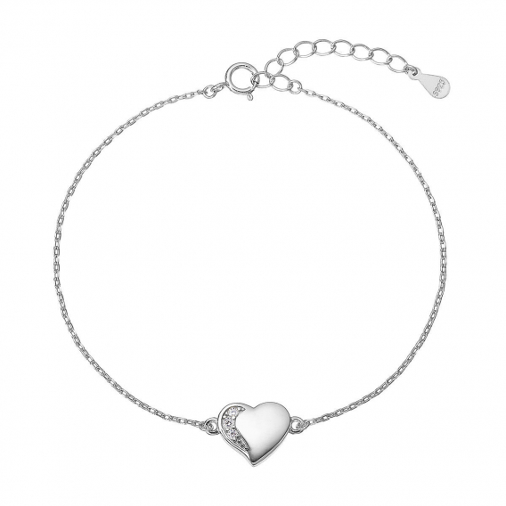 Obrázok pre Strieborný náramok so zirkónmi srdca 13105.1