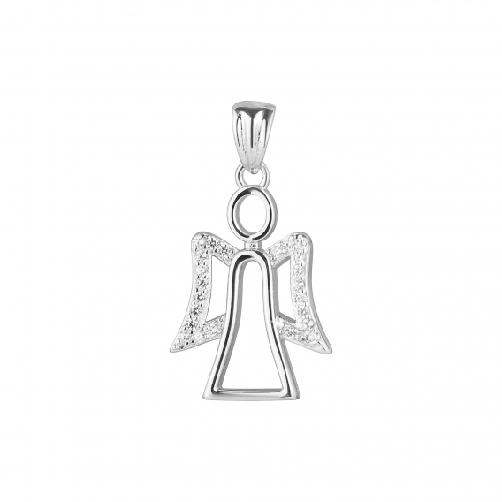 Obrázok pre Strieborný prívesok anjel s krídlami zo zirkonov 14042.1 crystal