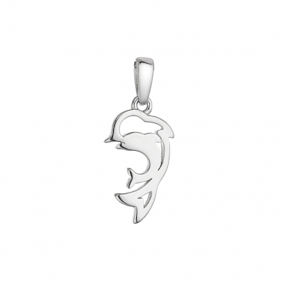 Obrázok pre Strieborný prívesok delfína matka s mláďaťom 64007
