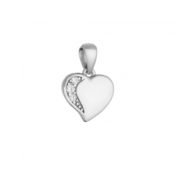 Obrázok pre Strieborný prívesok elegantné srdce so zirkónmi 14069.1