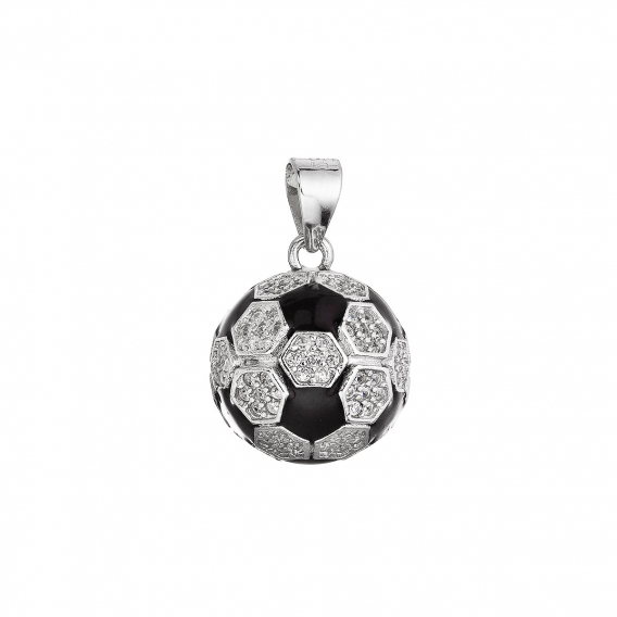 Obrázok pre Strieborný prívesok futbalová lopta 14064.1 crystal