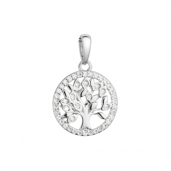 Obrázok pre Strieborný prívesok malý strom života lemovaný zirkónmi biely 14026.1