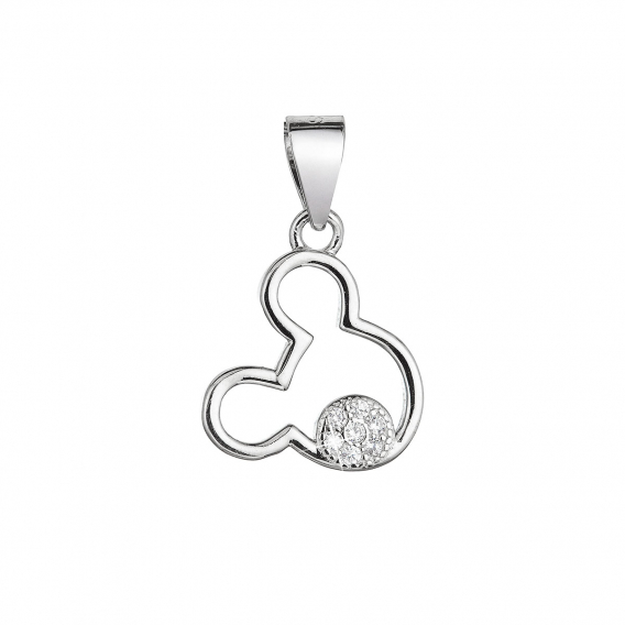 Obrázok pre Strieborný prívesok myš Mickey so zirkónmi 14012.1