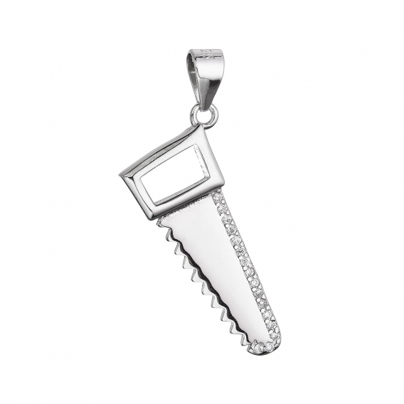 Obrázok pre Strieborný prívesok ručná píla 14059.1 crystal