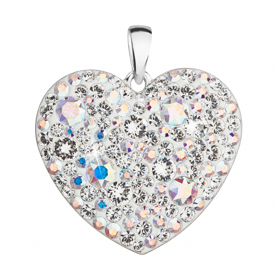 Obrázok pre Strieborný prívesok s kryštálmi Swarovski ab efekt srdca 34243.2