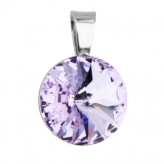 Obrázok pre Strieborný prívesok s kryštálmi Swarovski fialový okrúhly-rivoli 34112.3 violet