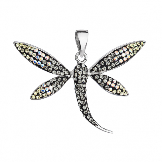 Obrázok pre Strieborný prívesok s kryštálmi Swarovski mesačná vážka 34164.3 moonlight