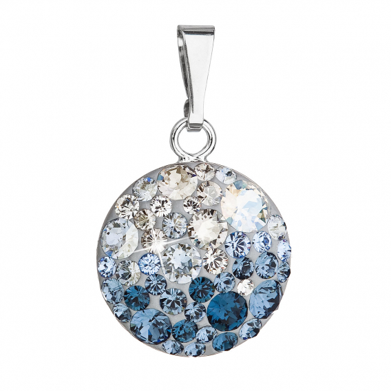 Obrázok pre Strieborný prívesok s kryštálmi Swarovski modrý okrúhly 34225.3 ice blue