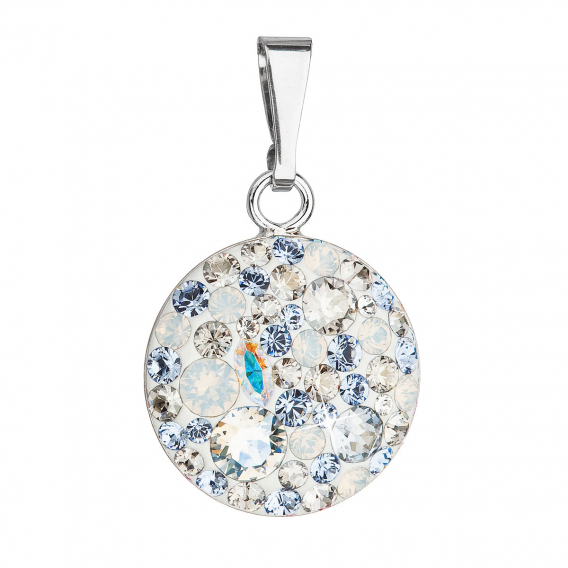 Obrázok pre Strieborný prívesok s kryštálmi Swarovski modrý okrúhly 34225.3 light sapphire