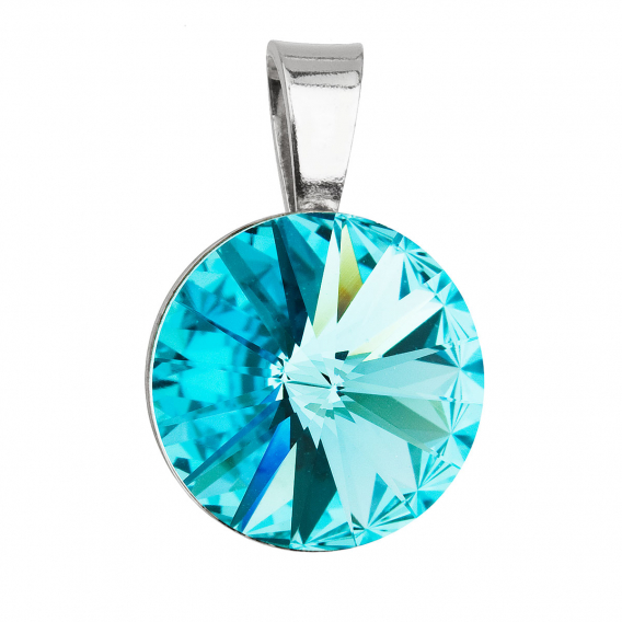 Obrázok pre Strieborný prívesok s kryštálmi Swarovski modrý okrúhly-rivoli 34112.3 light turquoise