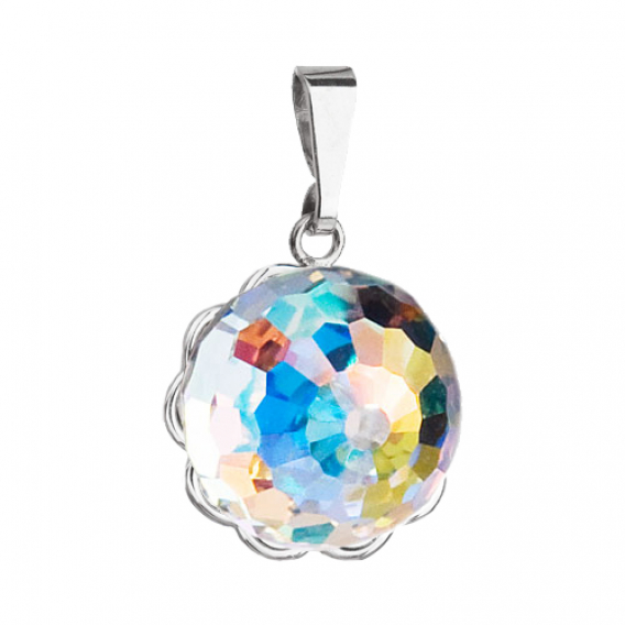 Obrázok pre Strieborný prívesok s kryštálom Swarovski ab efekt gulička 74084.2 ab