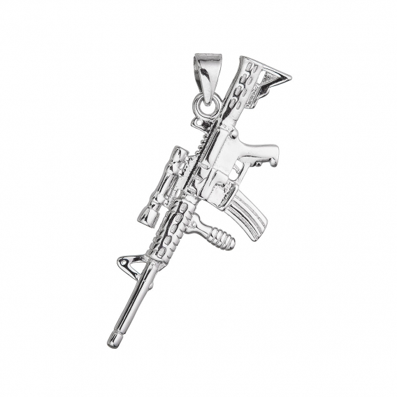 Obrázok pre Strieborný prívesok samopal 64056