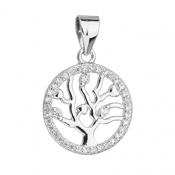 Obrázok pre Strieborný prívesok so zirkónmi v bielej farbe strom života 14003.1