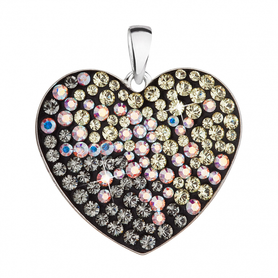Obrázok pre Strieborný prívesok srdca s kryštálmi Swarovski mesačný 34243.3 moonlight