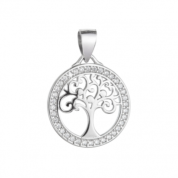 Obrázok pre Strieborný prívesok strom života so zirkónmi 14017.1