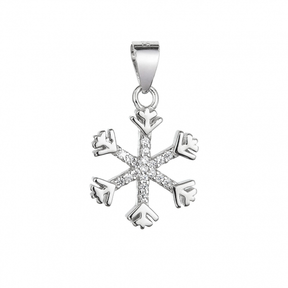 Obrázok pre Strieborný prívesok vločka so zirkónmi 14005.1