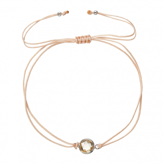 Obrázok pre Textilný náramok béžový s kryštálom 13041.3 beige