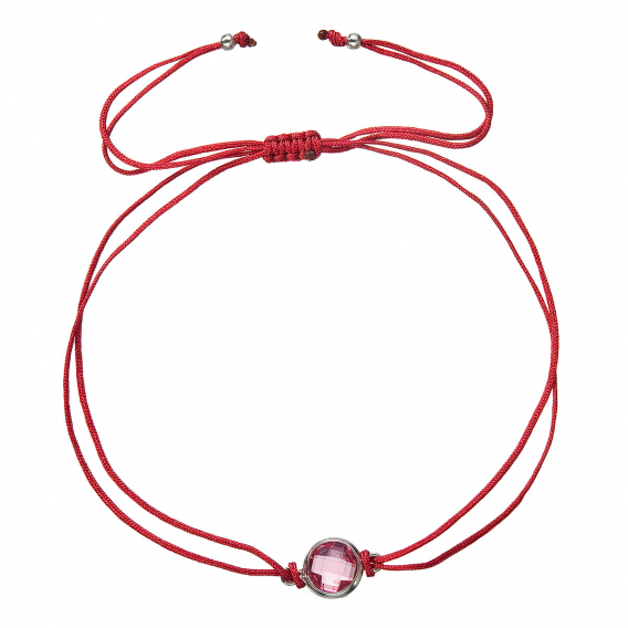 Obrázok pre Textilný náramok červený s kryštálom 13041.3 red