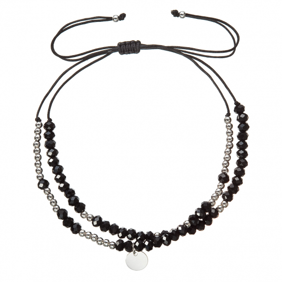 Obrázok pre Textilný náramok čierne korálky 13038.3 black