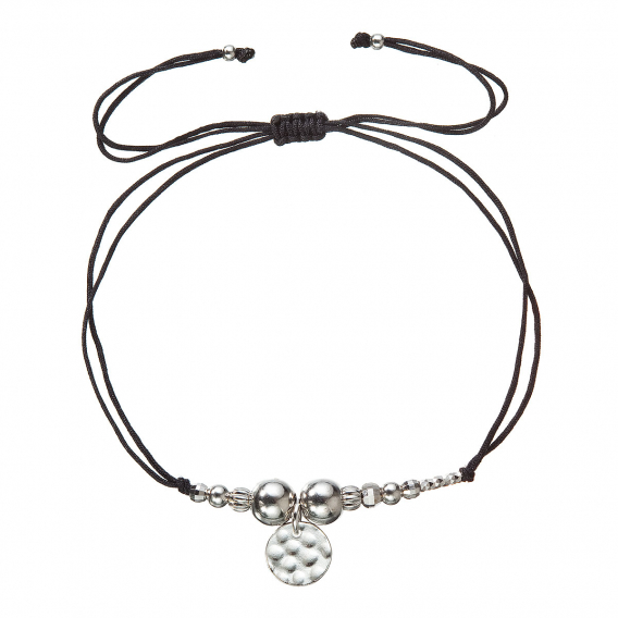 Obrázok pre Textilný náramok čierny strieborné guličky 13040.3 black