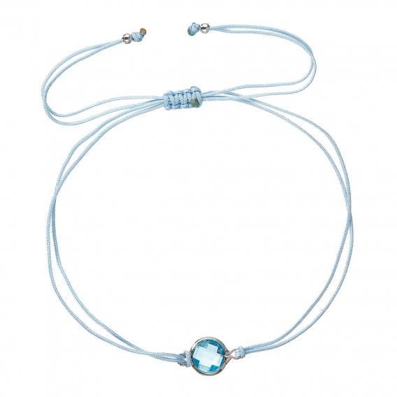 Obrázok pre Textilný náramok modrý s kryštálom 13041.3 blue