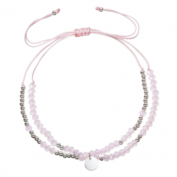 Obrázok pre Textilný náramok ružové korálky 13038.3 pink