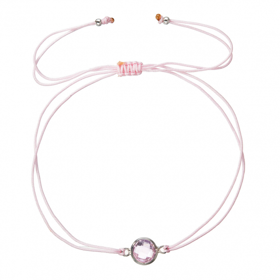 Obrázok pre Textilný náramok ružový s kryštálom 13041.3 pink