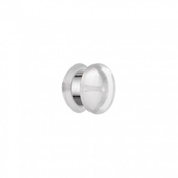 Obrázok pre Zarážka na náušnice silikónová so strieborným krúžkom P0570