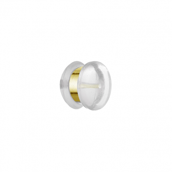 Obrázok pre Zarážka na náušnice silikónová so zlatým krúžkom P0570