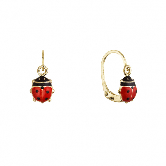 Obrázok pre Zlaté 14 karátové detské náušnice lienky 91A00072