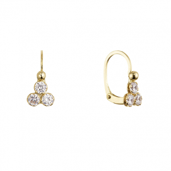 Obrázok pre Zlaté 14 karátové náušnice so zirkónmi 91Z00070