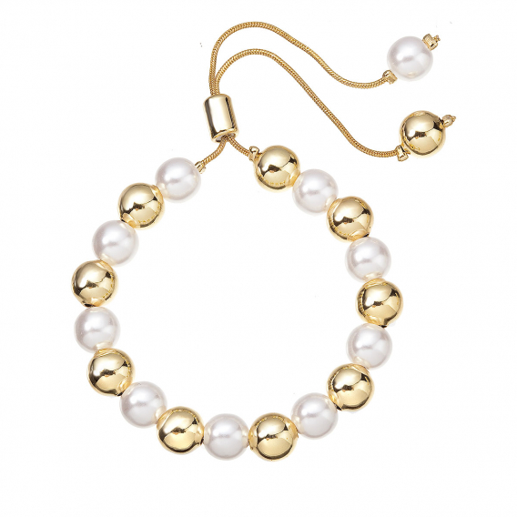 Obrázok pre Zlatý bižutérny náramok s perlami 53003.1