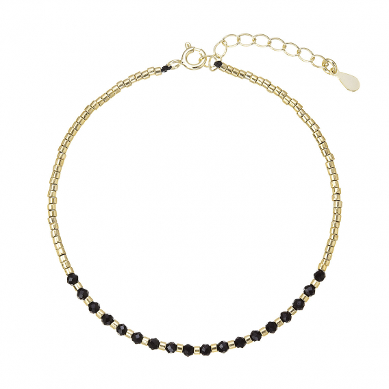 Obrázok pre Pozlátený náramok s čiernymi spinelmi 13112.3