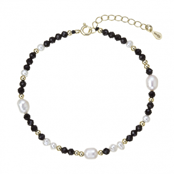Obrázok pre Pozlátený náramok s perlami a spinelmi 13113.3