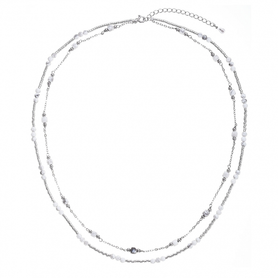 Obrázok pre Strieborný náhrdelník s howlitmi 12183.1