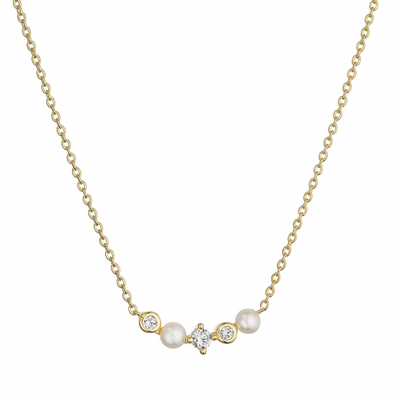 Obrázok pre Pozlátený náhrdelník s riečnymi perlami 22057.1